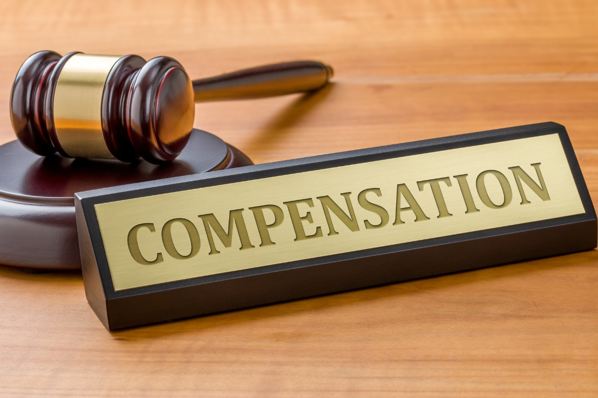 A table with a title labelled "Compensation" for Spokane motorcycle accidents